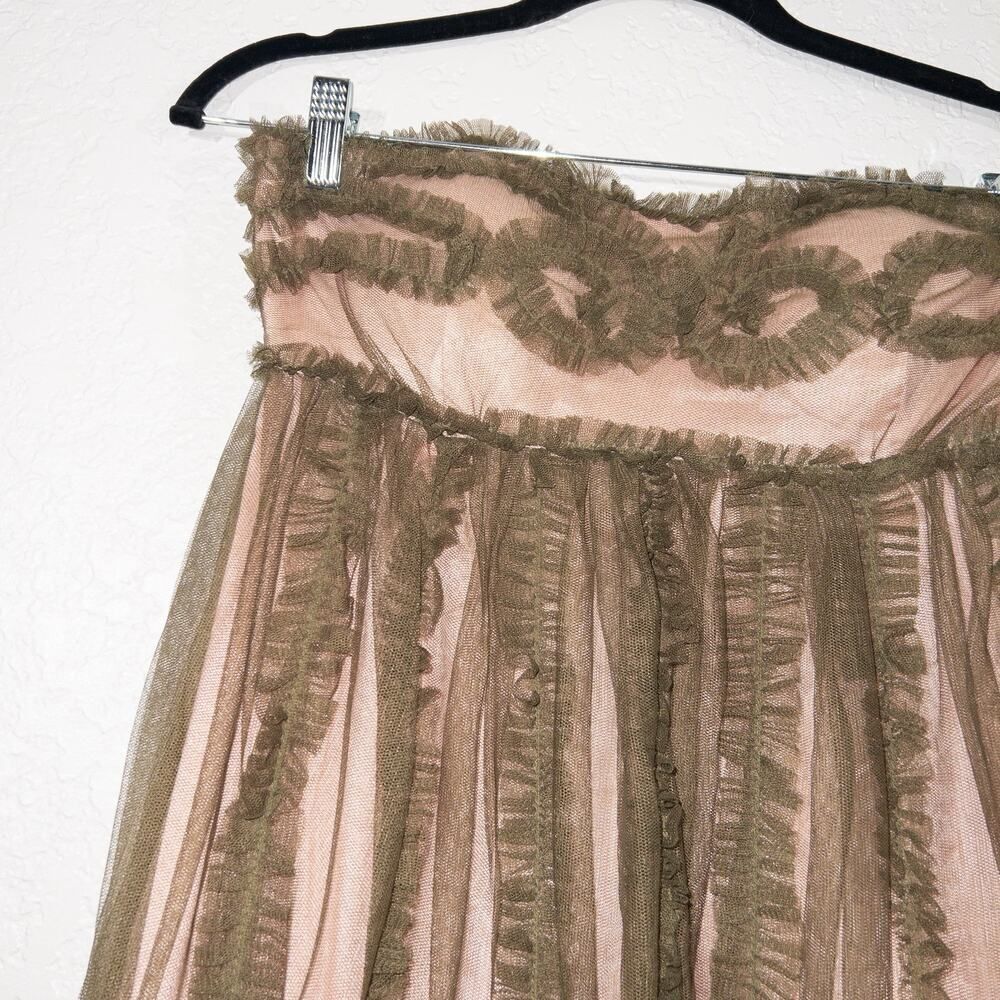 New James Coviello x BHLDN Anthropologie Blush Green Tulle Dress 2 - Picture 3 of 10